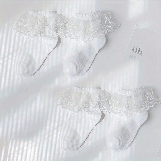 Baby Girls Lace Trim Princess Socks Ankle Sock For Kids