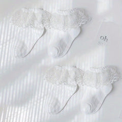 Baby Girls Lace Trim Princess Socks Ankle Sock For Kids