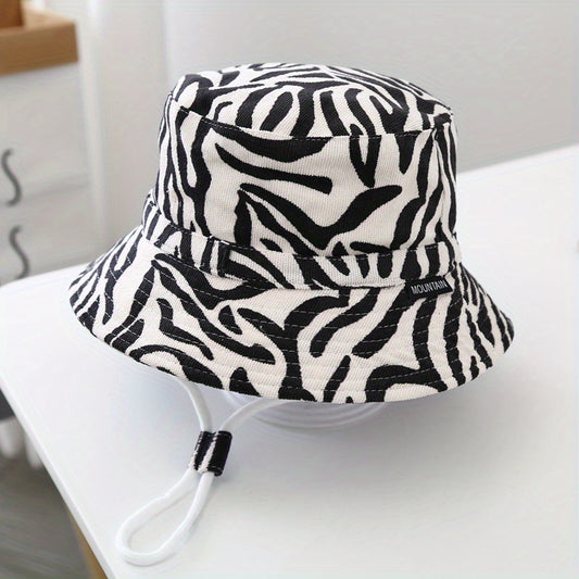 Warm Leopard Print Children's Fisherman Hat for Outdoor Travel