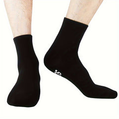 Men's Creative Letter Graphic Cotton Blend Mid Crew Socks