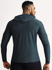 Men's Workout Hooded Shirt Active High Stretch Breathable Moisture Wicking