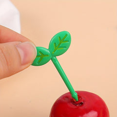 8Pcs Food Fruit Fork Picks Leaf Bento Box Decor Forks Cake Little Forks