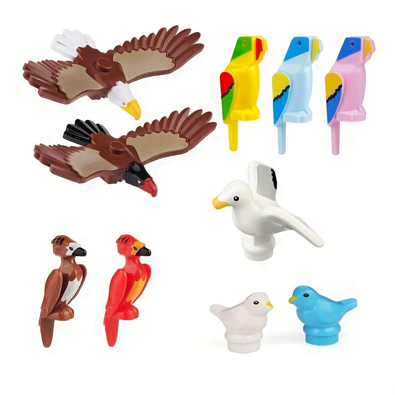 10pcs Bird Parrot Forest Scene Model Ornament