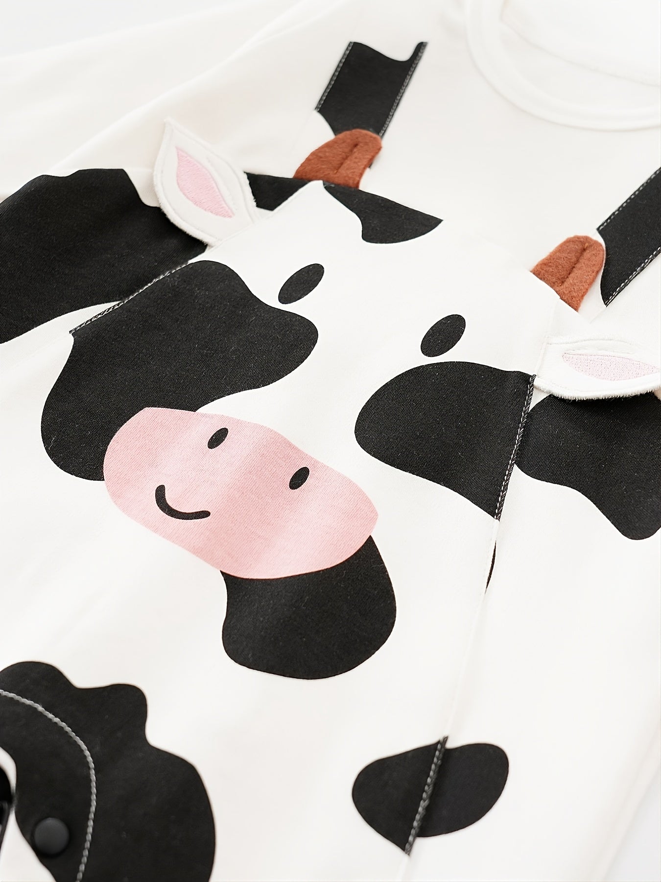 Toddler Cow Print Long Sleeve Jumpsuit for Winter