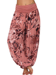 Boho Floral Print Harem Pants for Women