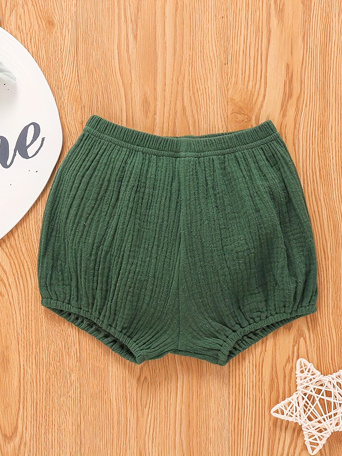 Baby Girl's Casual Plain Cotton Shorts Elastic Waist