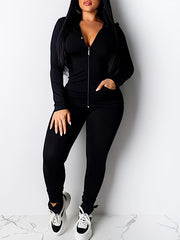 Casual Hoodie & Slim Pants Set for Women