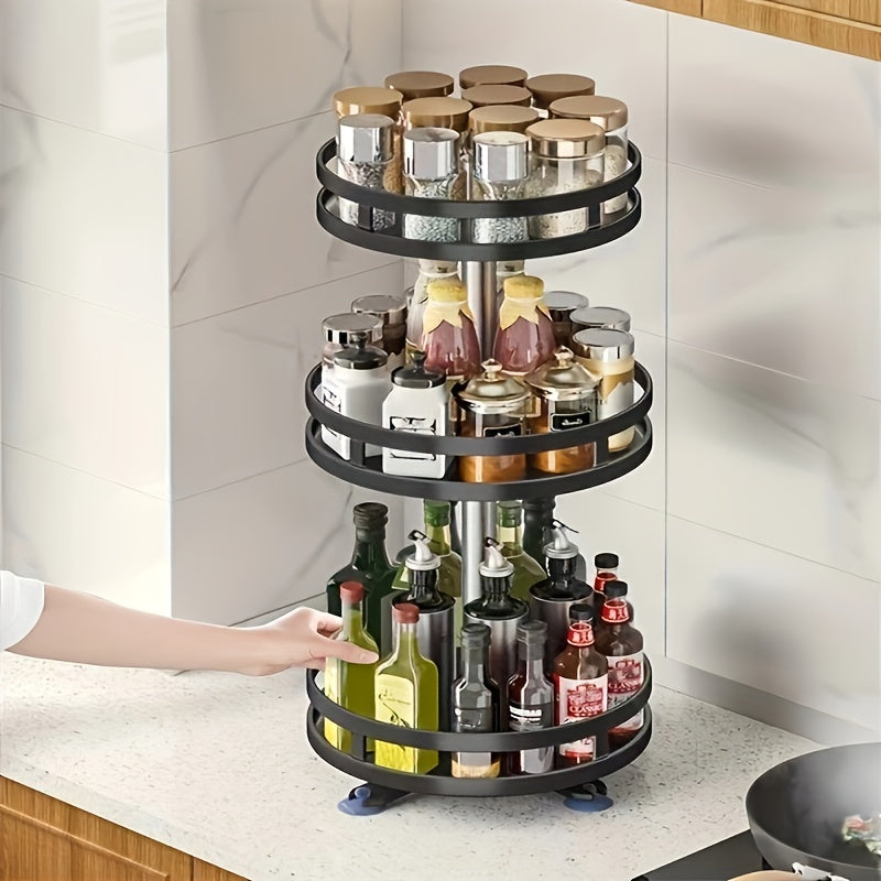 Rotating Non Slip Tableware and Seasoning Bottle Turntable Storage Box