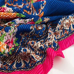 Boho Flower Print Scarf Vintage Shawl Hijab Silk Bandana Women Neckerchief