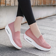 Women's Breathable Wedge Shoes Air Cushion Walking Casual Sneakers