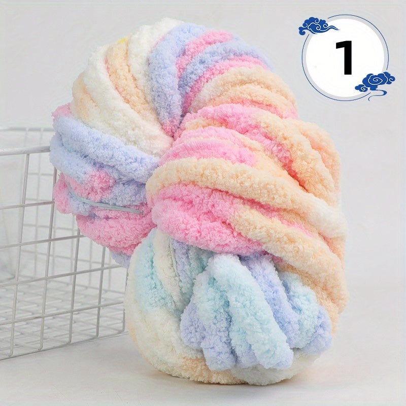 Mixed Chunky Chenille Yarn Soft Coarse Polyester Yarn for Home Decor
