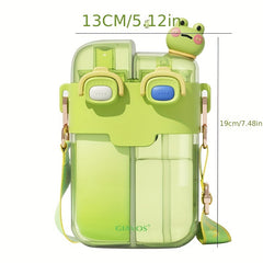 780ml Cartoon Split Space Straw Water Cup Portable Flip Top Water Bottle