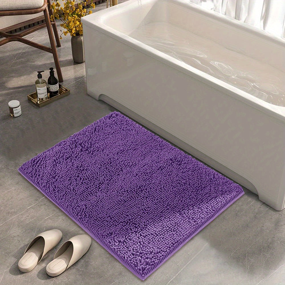 Purple Solid Non-slip Bathroom Floor Mat