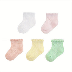 5pairs Soft Comfortable Thin Breathable Socks for Baby Boys And Girls