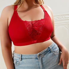 Lace Criss Cross Back Sports Bra Solid Bralette