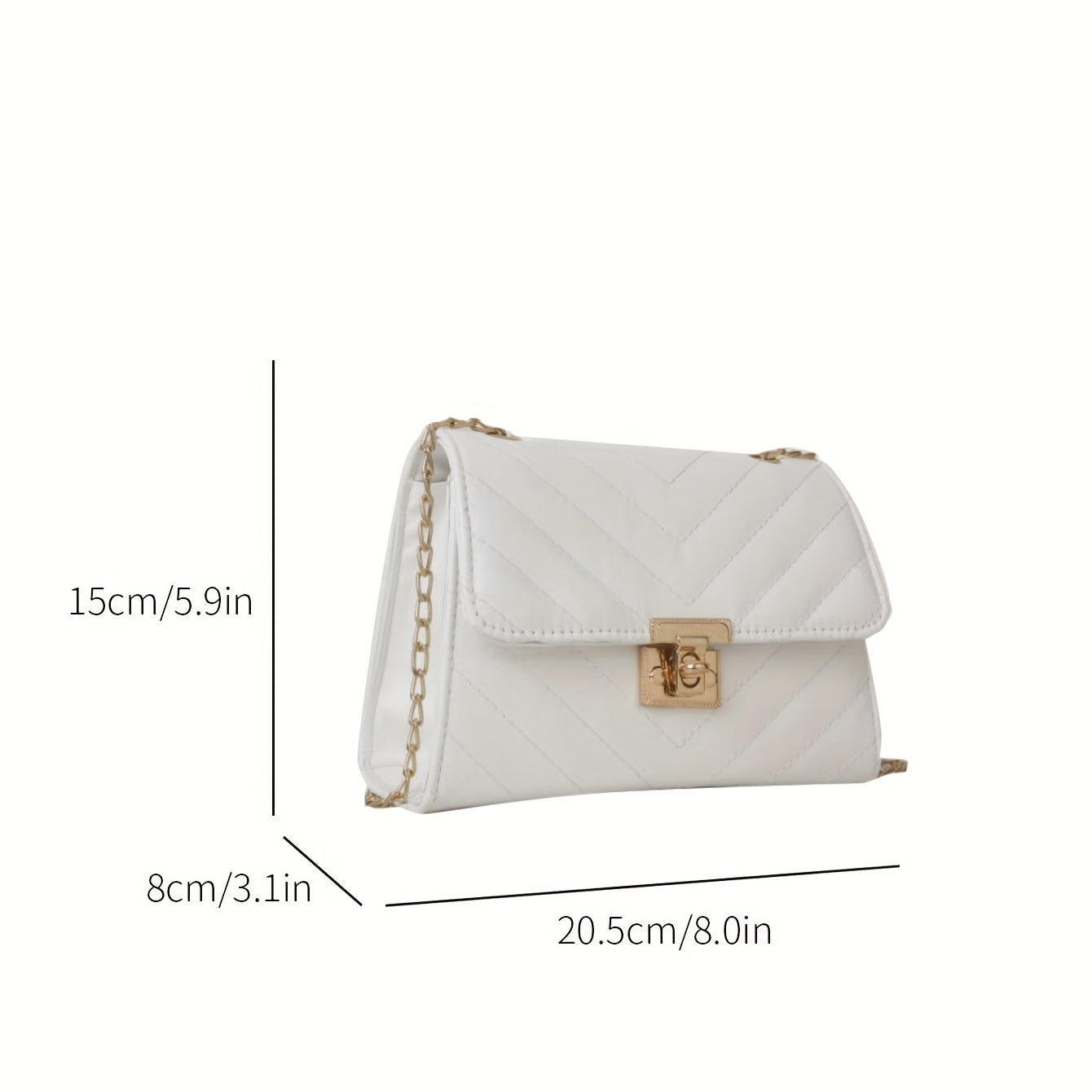 Classic Quilted Shoulder Bag Turn Lock Chain All Match Bag