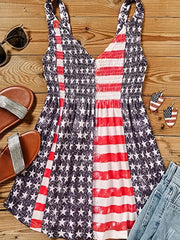 American Flag Print Tank Top Sleeveless V Neck Independence Tank
