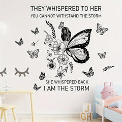 Butterfly Girl Wall Sticker Self Adhesive PVC Decal for Home Decor