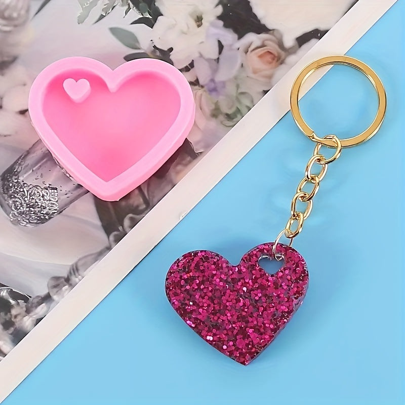 Heart Shape Silicone Mold DIY Keychain Pendant Jewelry Epoxy Resin Mould
