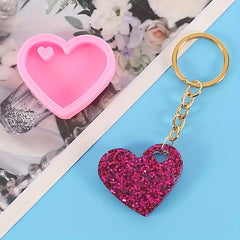 Heart Shape Silicone Mold DIY Keychain Pendant Jewelry Epoxy Resin Mould