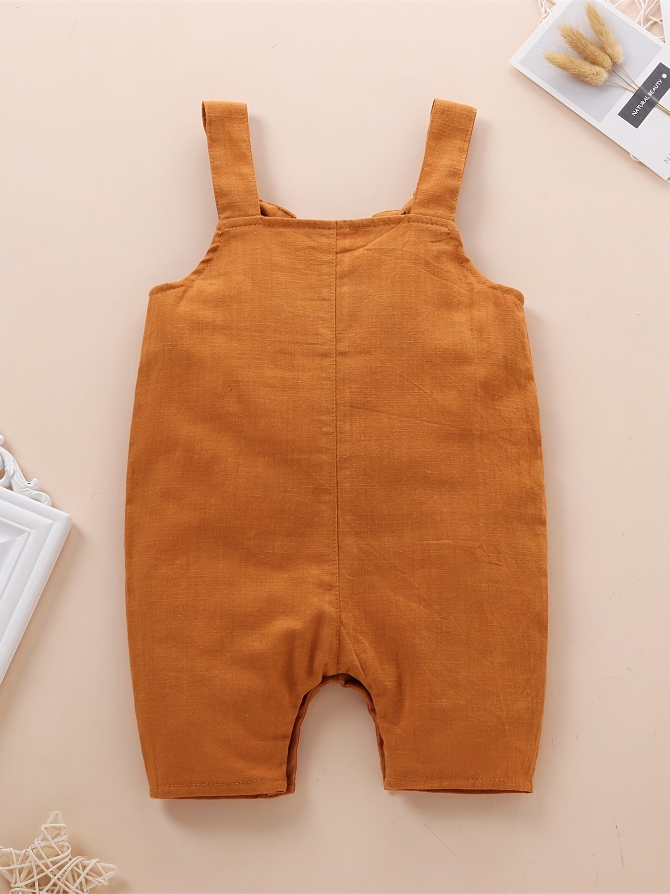 Baby Girls Floral Embroidery Overalls Jumpsuit