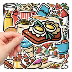 44 Cartoon Food Waterproof DIY Stickers for Water Bottle Laptop Car