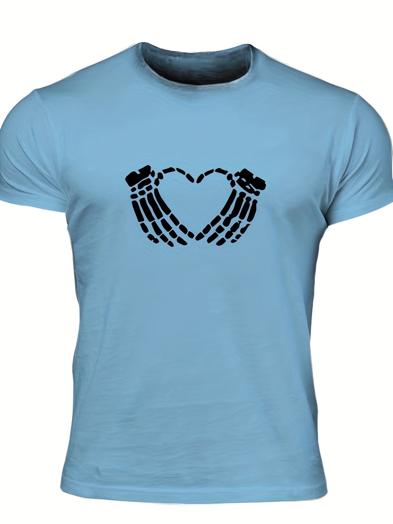 Men's Heart Graphic T shirt Casual Stretch Tee Summer Outdoor