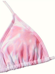 Girls Tie Dye 4pcs Bathing Suit Set Beach Vacation Gift