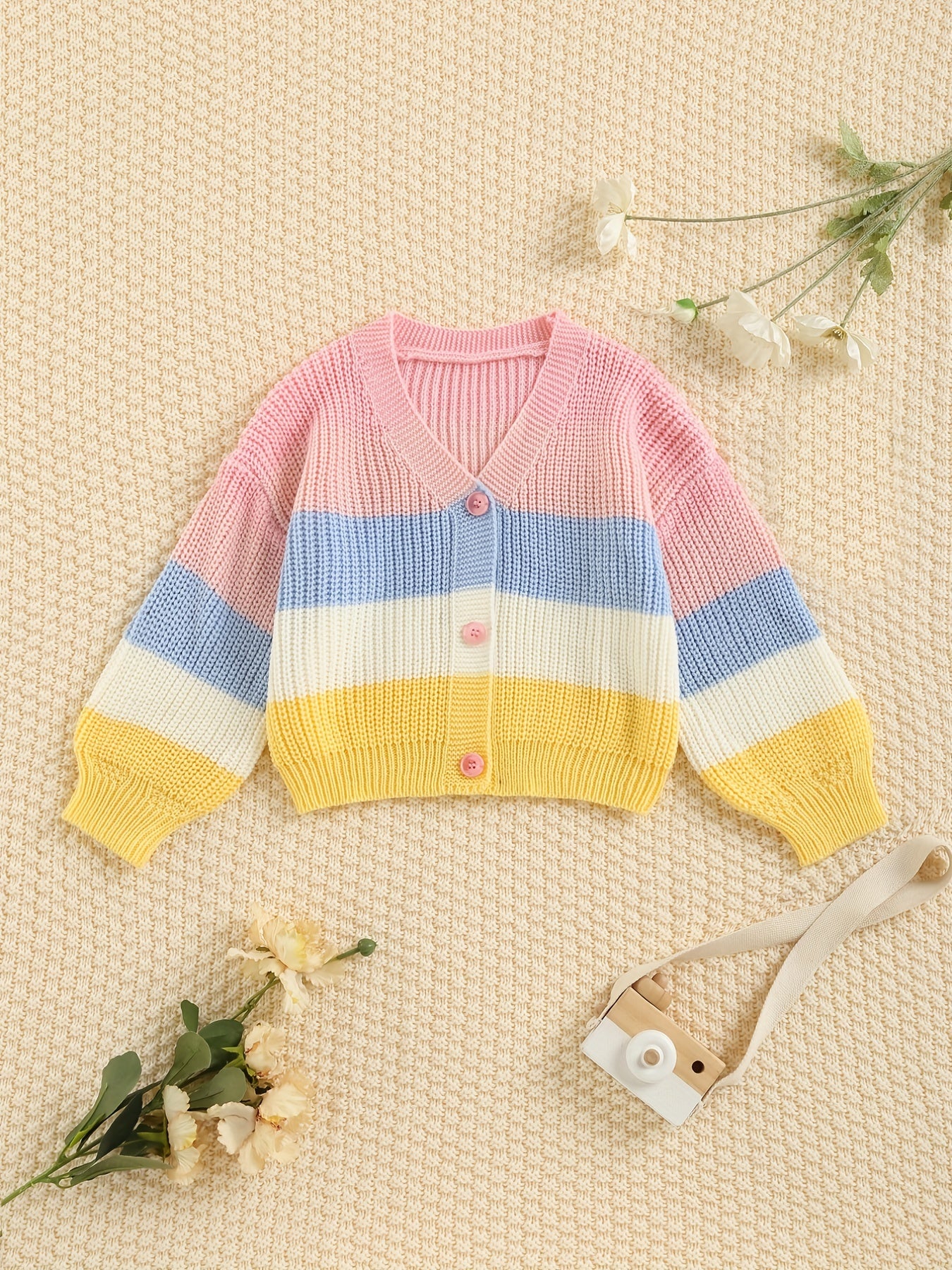 Toddler Girls Rainbow Knit Cardigan Top Kids Summer Clothes