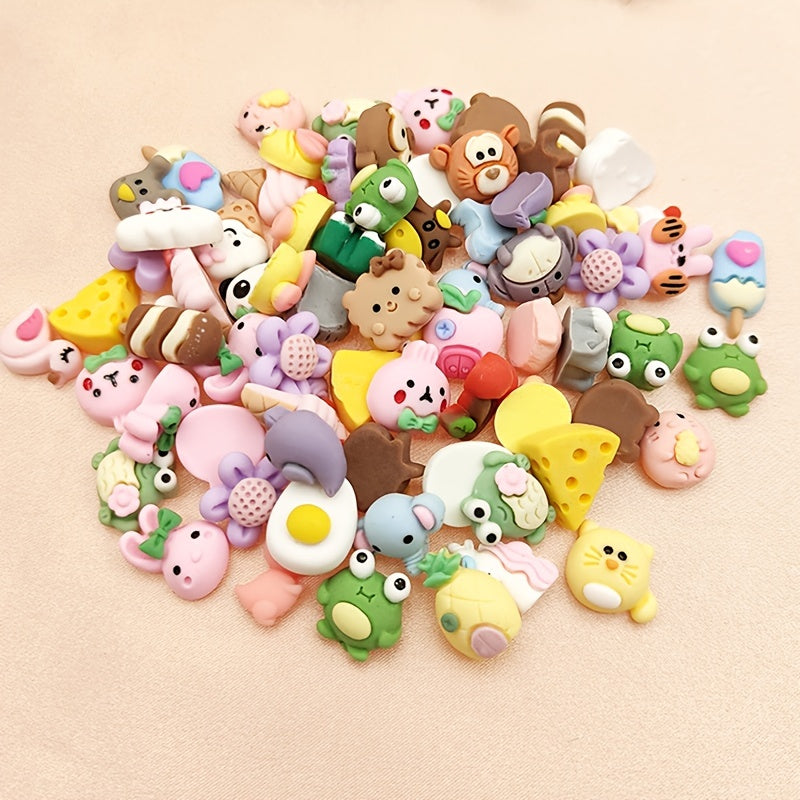50pcs Mixed DIY Resin Cartoon Patches for Kids - S