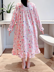 Ghost Pattern Girl's Nightgown Lace Decor Halloween Style Pajama