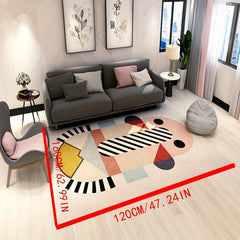 Soft Geometric Area Rug for Bedroom and Living Room