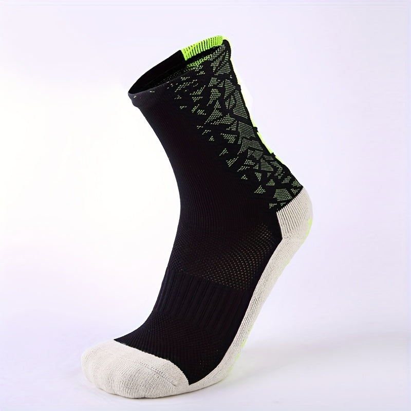 Non-slip Breathable Mid-calf Football Socks, 1 Pair