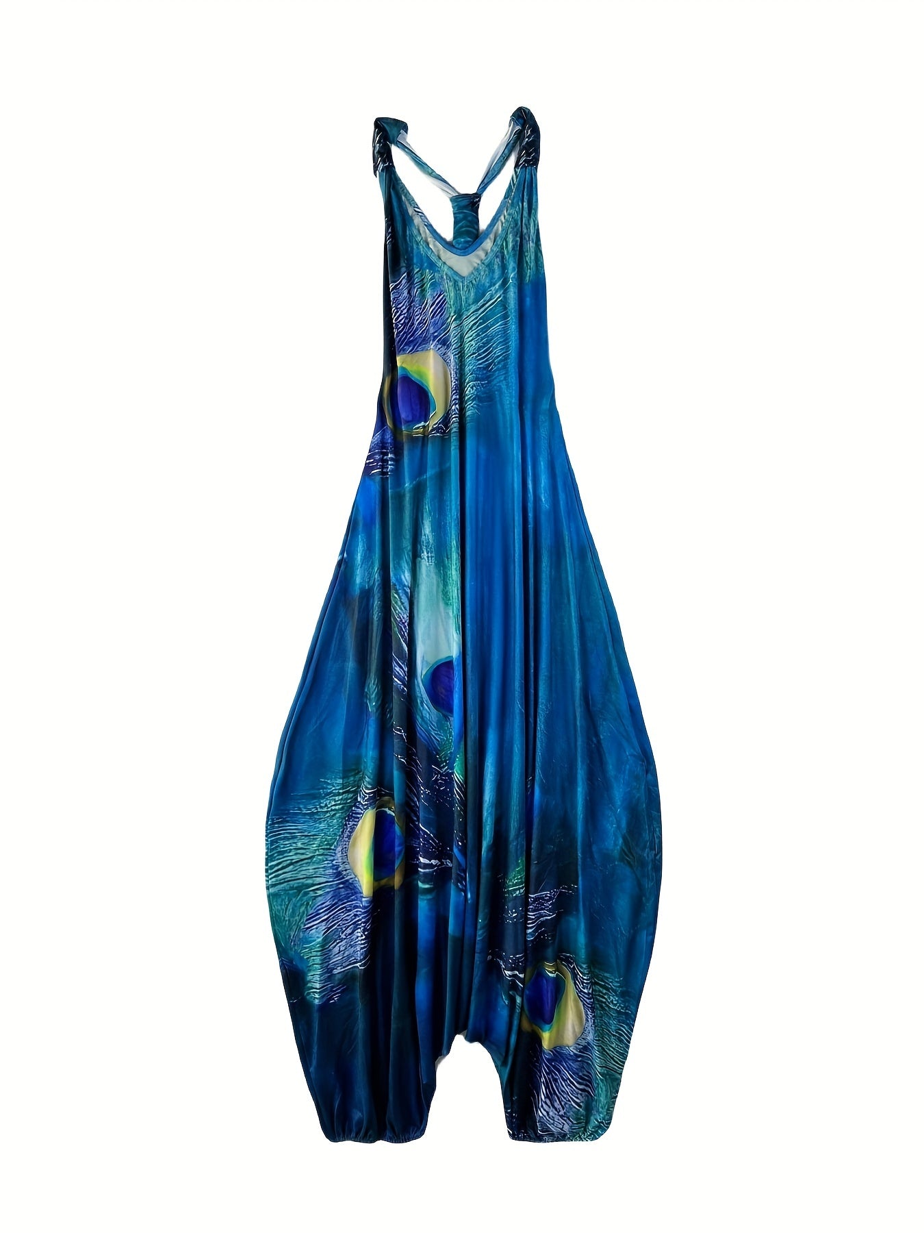 Graphic Print V Neck Jumpsuit