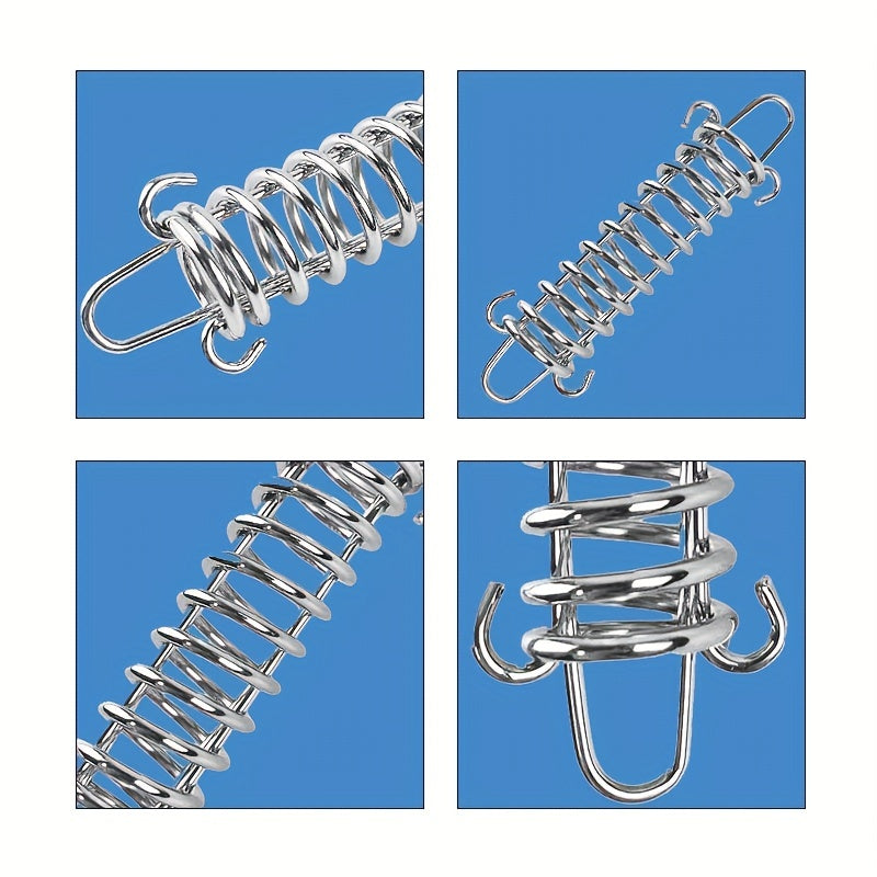 2pcs Stainless Steel Spring Wind Rope Buckle for Sunshade and Camping Gear