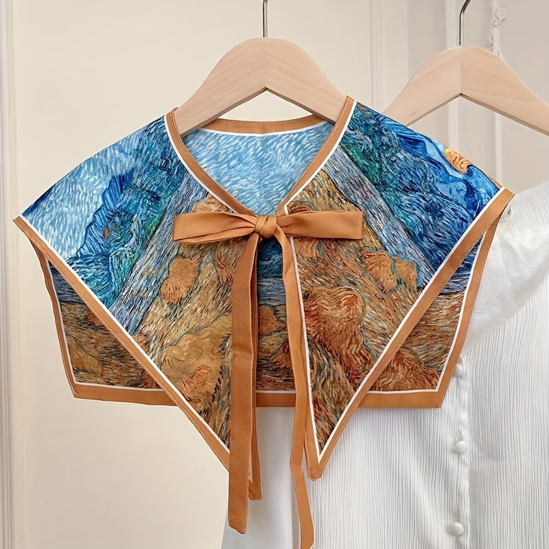 Oil Painting Style Ladies Shawl Casual Outing Shoulder False Collar
