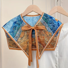 Oil Painting Style Ladies Shawl Casual Outing Shoulder False Collar