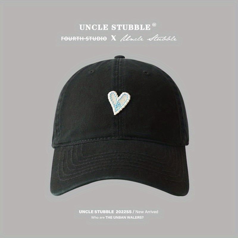 Heart Label Patch Baseball Cap Adjustable Couple Dad Hats Unisex Sun Hats