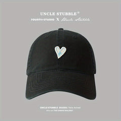 Heart Label Patch Baseball Cap Adjustable Couple Dad Hats Unisex Sun Hats