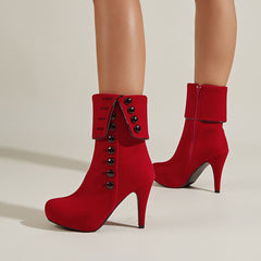 Stiletto High Heel Suede Ankle Boots for Women