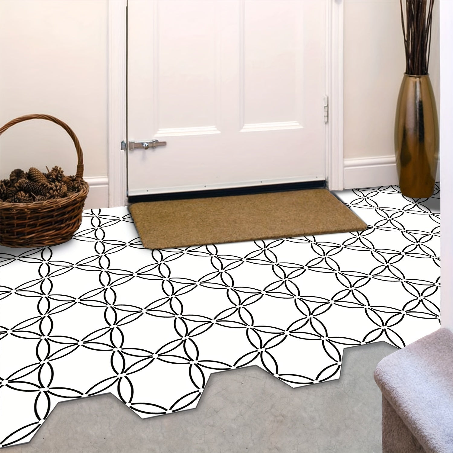 1pc Peel And Stick Floor Tile Hexagonal Vinyl Floor Sticker