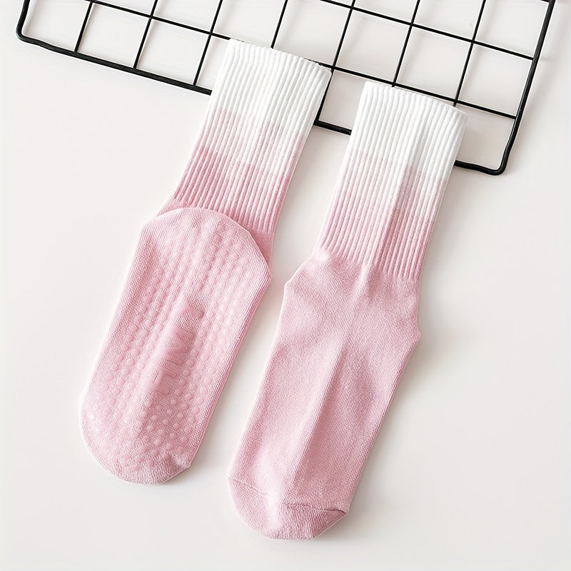 Non-slip Silicone Yoga Socks Ombre Winter Mid-tube Socks