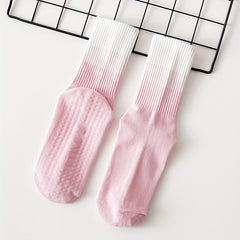 Non-slip Silicone Yoga Socks Ombre Winter Mid-tube Socks