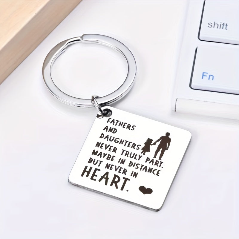Father Daughter Stainless Steel Keychain Gift From Daughter To Dad Daddy