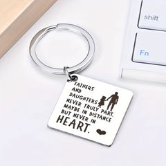 Father Daughter Stainless Steel Keychain Gift From Daughter To Dad Daddy
