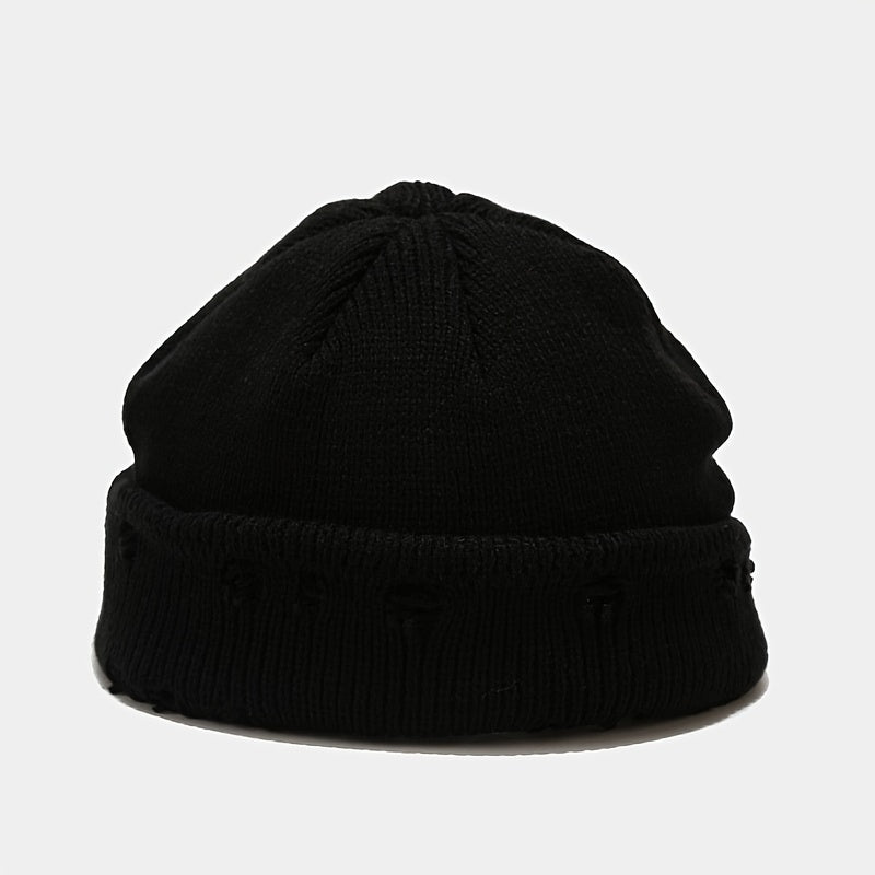Unisex Woolen Retro Ripped Hip-hop Knitted Hat