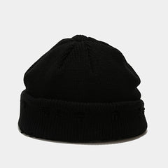 Unisex Woolen Retro Ripped Hip-hop Knitted Hat