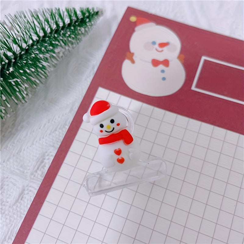 4pcs Christmas Resin Paper Clip Swallowtail Elk Snowman Clip