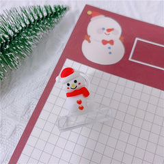 4pcs Christmas Resin Paper Clip Swallowtail Elk Snowman Clip