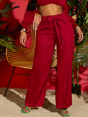 Vintage High Waist Bow Front Pants